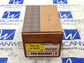 700-bx640a1 Allen-bradley New Ser. A Type Bx Ac Control Relay 120 Volt Coil