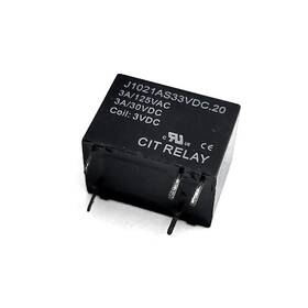 Cit Relay And Switch J1021as33vdc.20 Spst Normally Open 3.0a 3.0vdc 25/pk