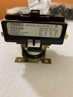 113-211501-aa Essex Control Relay 112-bbabac Coil 9336-353 Fla 25 Lra 125 Res 30
