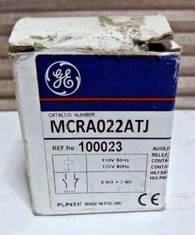 Mcra-0-22-at-j Ge Rel 2no/2nc 120 Vac Coil