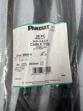 Dt8eh-q0 Panduit Cable Ties 27 Inch Long New Bag Of 25 Dura-ty Black Delrim