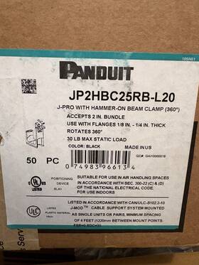 Jp2hbc25rb-l20 Panduit Bang On J-hook For 2 Inch Bundles /qty Of 50 Pack