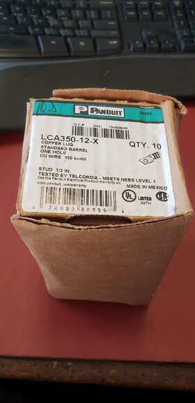 Lca350-12-x Panduit New Copper Lug One Hole 1/2 Inch B1-5a