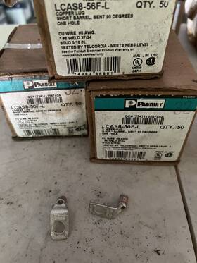 Lcas8-56f-l Panduit Lca8-56f-l Copper Compression Lug 1 Hole #8 Awg 5/16 Stud Pk 50