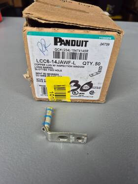 Lcc6-14jawf-l Panduit New Lcc Series Compression Lug Copper #6 Awg 2-hole