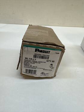 Panduit Ml1/0-ly Pressure Terminal Connector #14 Sol 1/0 Str Qty 50