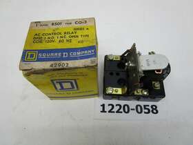8501-co-3 Square D New 8501 Co-3 Control Relay 600 Vac 10amp 2 Pole No Coil 120