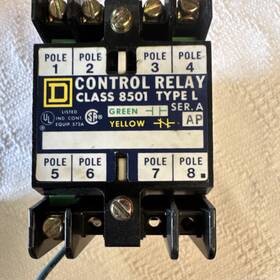 Square D 8501lo20 8501 Lo-20 Control Relay 8-pole 120v 10a Indicator Light