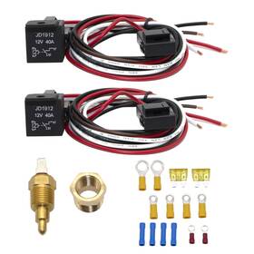 Tggkkparts 768472414922 12v 40 Amp Dual Fan Relay Kit Radiator Thermostat Temperature Sensor