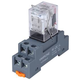 Vamrone Dc-6v-8in-10a Electromagnetic Power Relay 8-pin 10a 6 Dc Coil With Socket Base Led