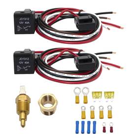 Ykxtg 445029568569 12v 40 Amp Dual Electric Fan Relay Kit Radiator Thermostat Temp