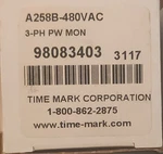 Time Mark A258B-480VAC 3-PH Pwr Voltage Monitor. Fixed Price $49.99.