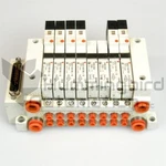 Smc VV5Q11 Pneumatic 8-STA Manifold (6) VQ1101N-5 (2) VVQ1000-10A-1 Valve D-sub. Fixed Price $225.00.