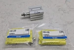 Smc CDQSL20-15DM Compact Air Cylinder 20MM Bore 15MM Stroke W/ Two CQS-L020 Foot. Fixed Price $44.99.