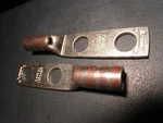 (2) K13I2 Awg 3/8" Stud Brown Copper Standard Barrel W/ Window Hole Cable Lug. Fixed Price $14.00.