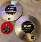 Set 2 Used Kmc (prime) 6-1/4" Aluminum Mag Wheel Center Caps Normal Scuffs.. Fixed Price $79.90.