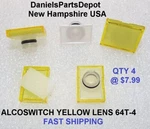 X4 Alcoswitch 64T-4 Yellow Lens For 164TL & Socket 164TZ Indicator Lamp. Fixed Price $7.99.