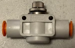 Smc AS-3000F Pneumatic Flow Control Valve, 3/8" Push Lok Ports, New Old Stock. Fixed Price $15.00.