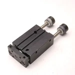 Double Acting 1" Stroke Pneumatic Guided Cylinder, 10/32-M5X0.8 Ports. Fixed Price $35.00.