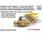 Fnw 1/2 Ball Valve Press Full Port 200 Psi Wog Set Of 10. Fixed Price $57.50.