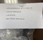 Airpax/sensata Circuit Breaker P/n AP117-4162-18. Fixed Price $950.00.