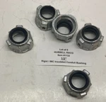 (qty 5) Hubbell Raco 1/2" Rigid - Imc Insulated Throat Conduit Bushing (1132). Fixed Price $19.95.