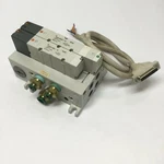 Manifold With Smc Solenoid Valves, VQ4100-5, VQ4300-5, 5-PORT, 24VDC Coil. Fixed Price $100.00.